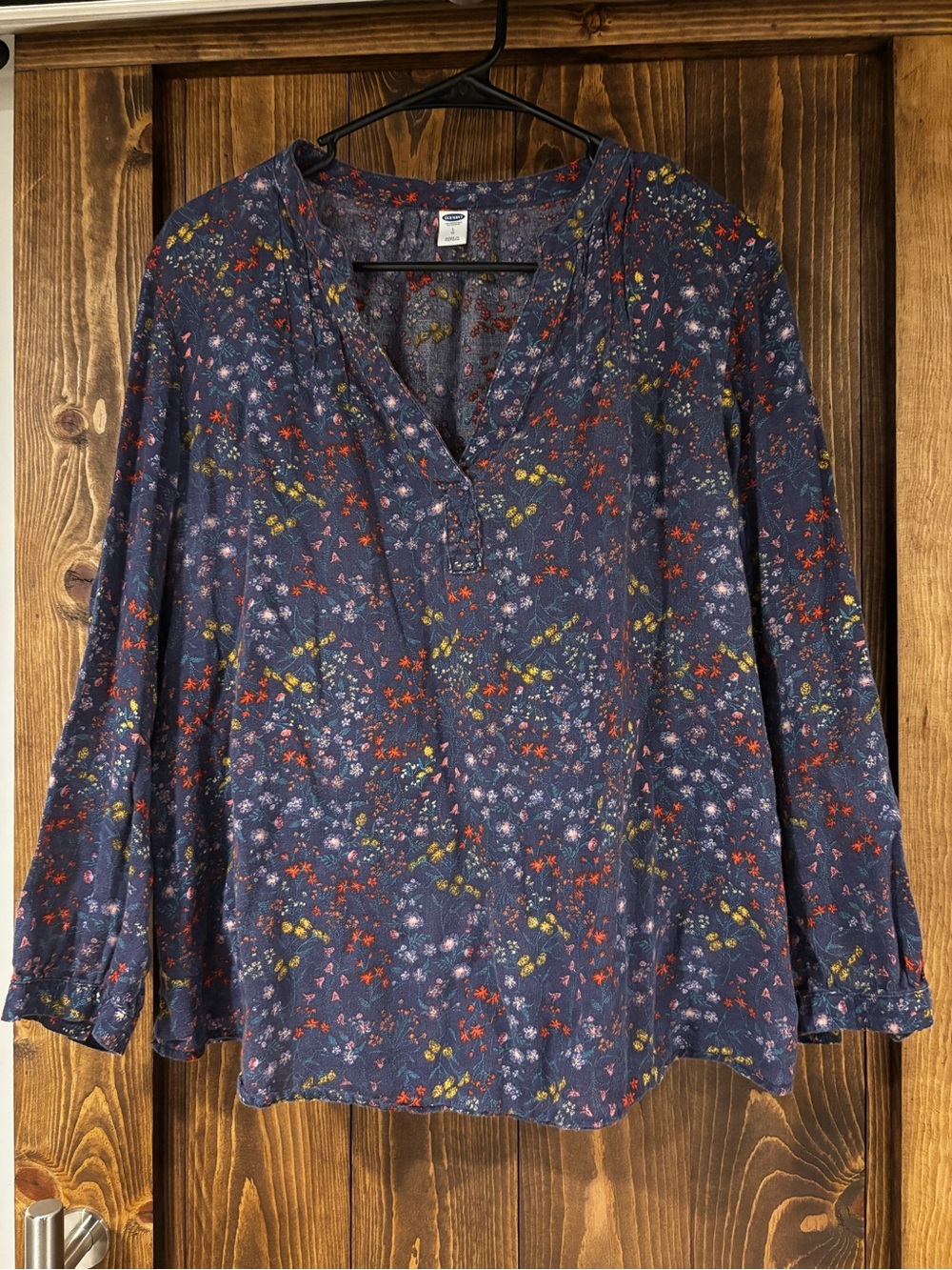 Old Navy Linen-blend Floral Top Large